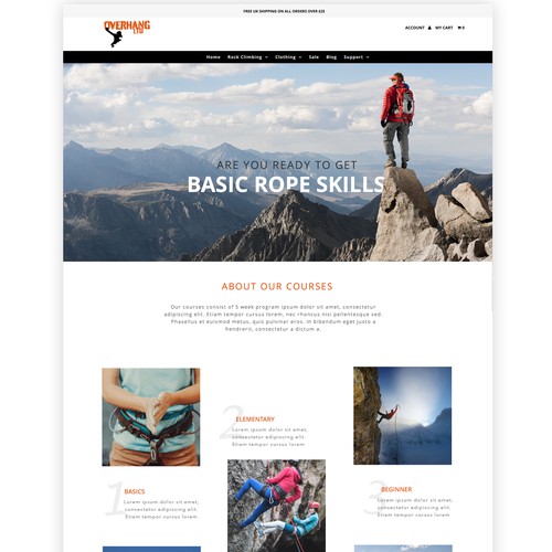 Rock Climbers Landing page