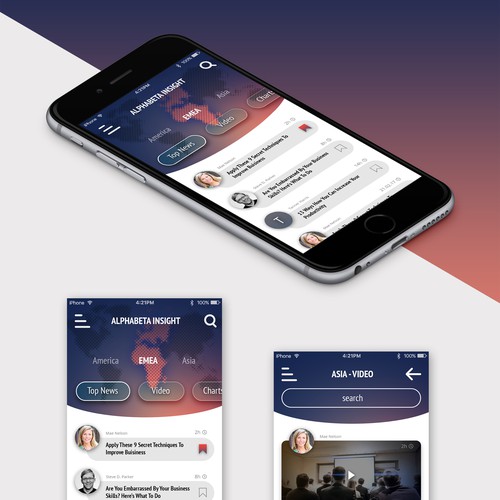 App design concept for Alphabeta Insight