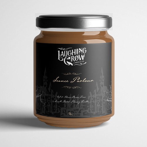 Illustrated Goth packaging concept for Candles