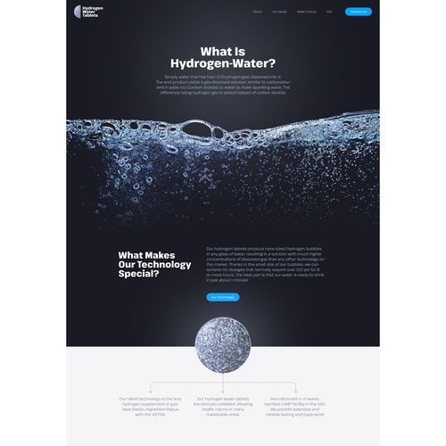 Hydrogen Water Tablets Website Design