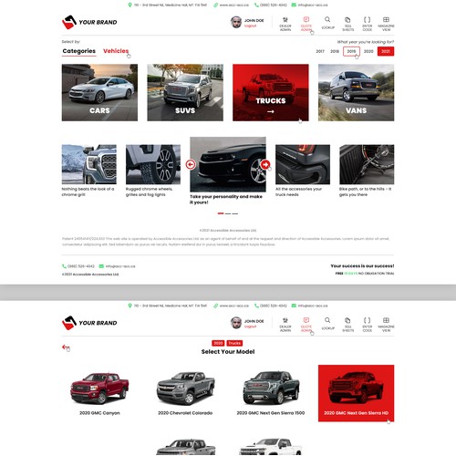 Redesign car accessories shopping cart software