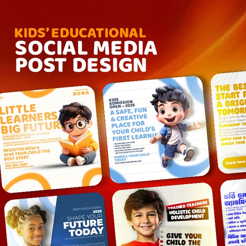 Kids Educational Social Media Post Design