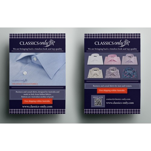 Brochure for high quality shirt business