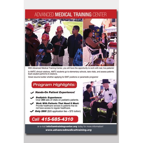 Help Advanced Medical Training Center with a new postcard or flyer