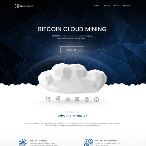 One Page site for Bitcoin mining