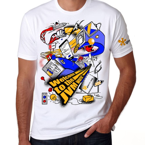 Illustration on tshirt- coding space