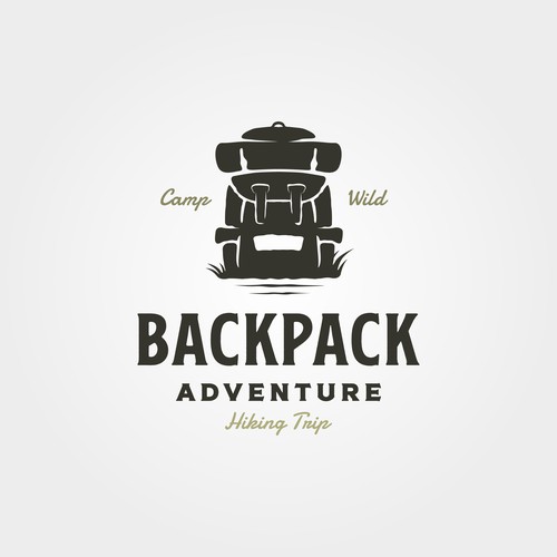 backpack vintage logo design