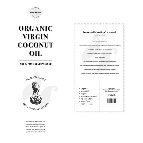 Organic Virgin Coconut Oil Label