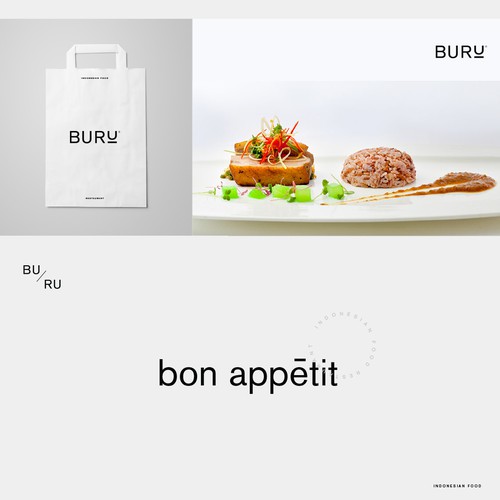 Buru, Logo and Brand Identity Design Concept for Modern Fusion Restaurant