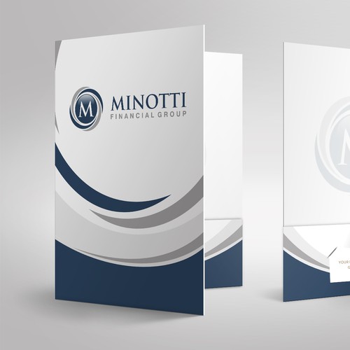 Simple and elegant presentation folder design for Minotti Financial Group