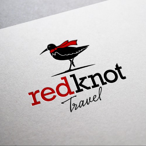 A classic/chic, character logo for Red Knot Travel - an at home travel agency.