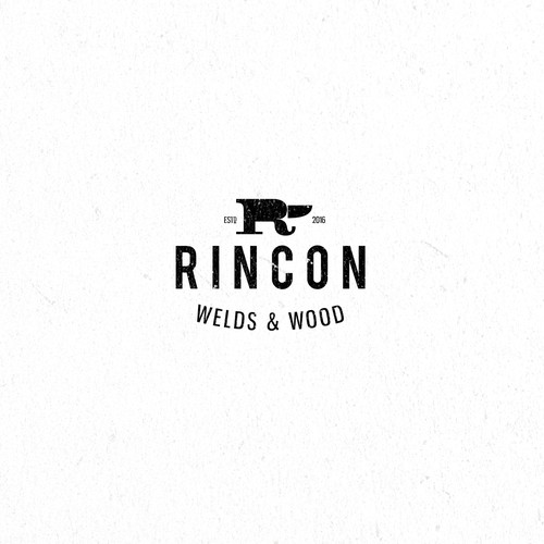 Retro grunge logo concept for welded wood company