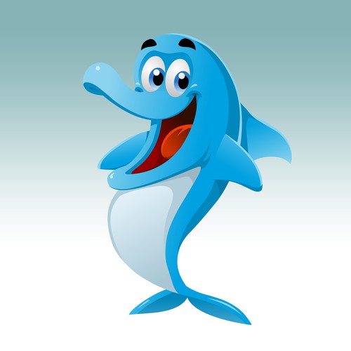 Smiling Dolphin Mascot