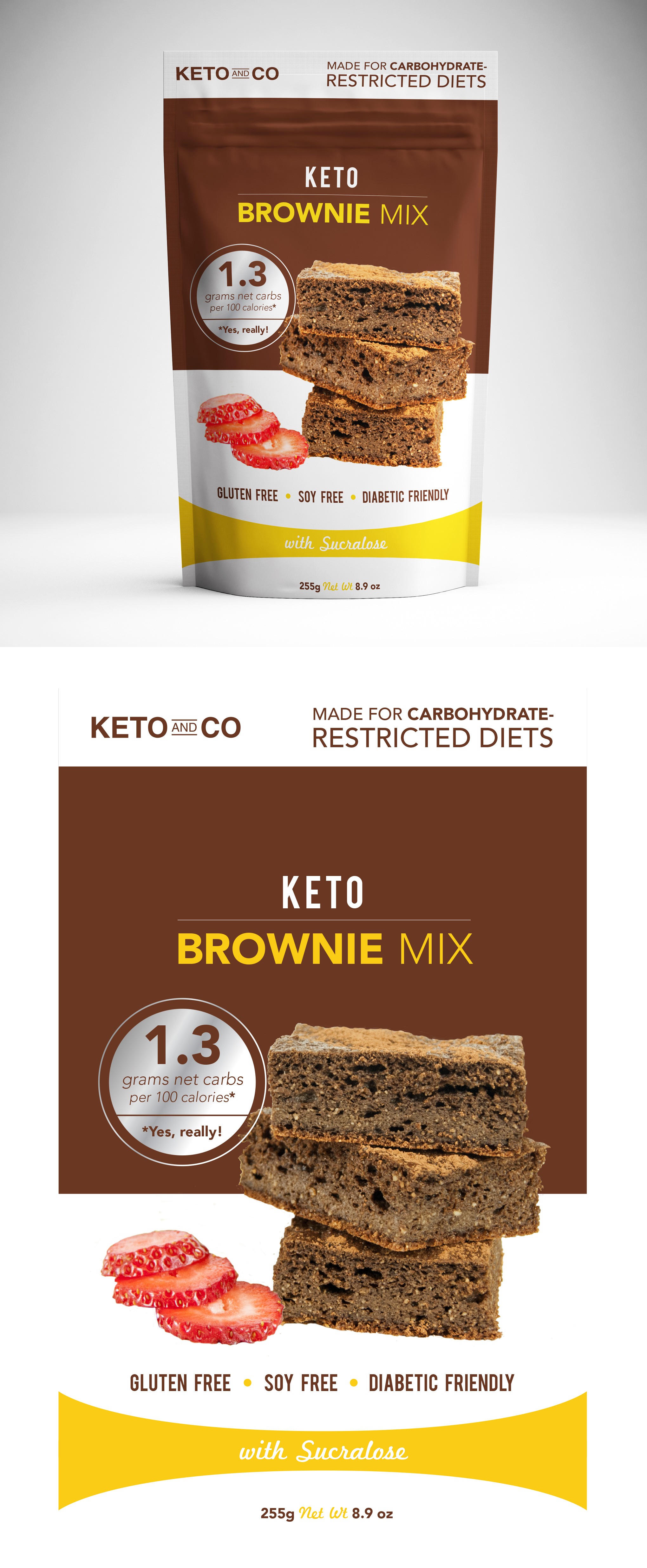 Modern Clean Retail Packaging for Low Carb Food Brand