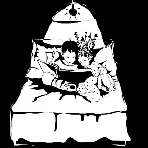 Illustration of children reading