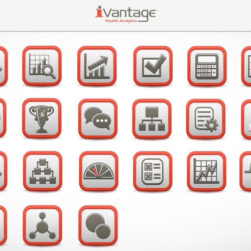Create product icon set for Health Analytics company