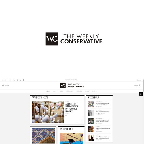 Create an elegant, compelling logo for political news site