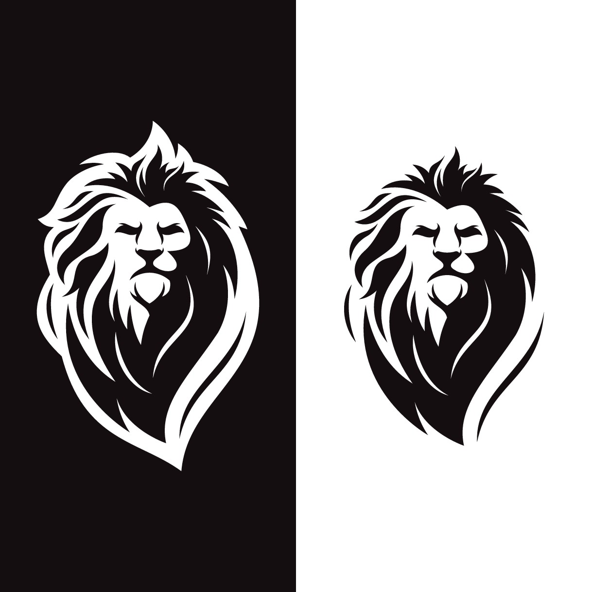 thinking lion logo design
