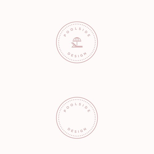 Create a modern logo with pale pastel colors for a poolside furniture company