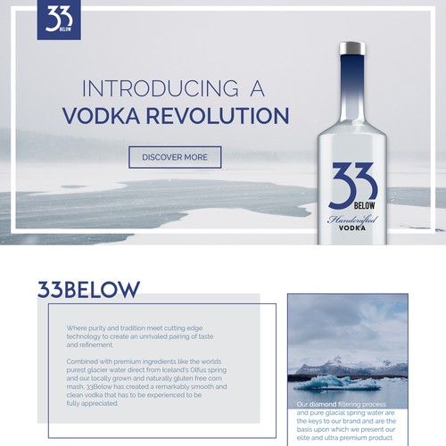 Home page concept for premium vodka