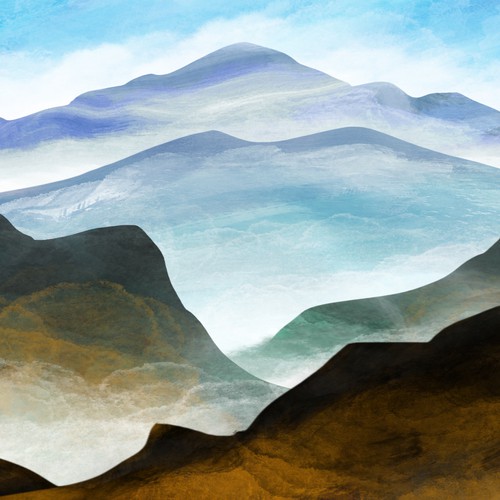 Mountains in watercolor