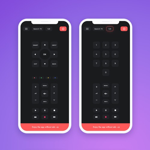 Remote TV app design
