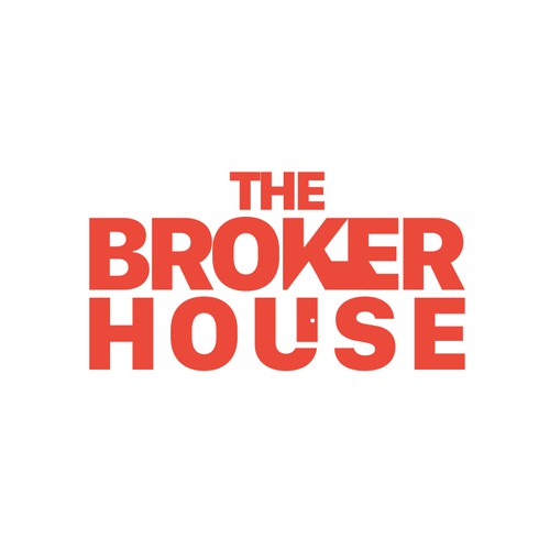 The Broker House negative-space logo design