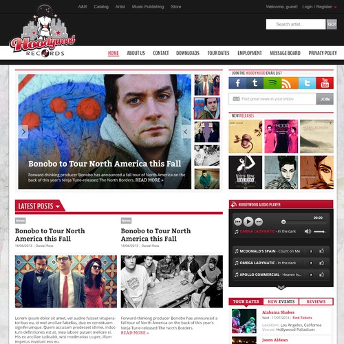 Help Hoodywood Records with a new website design