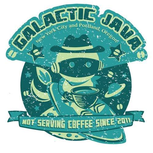 illustrated artwork: Galactic Java Space Coffeeshop