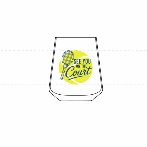 Illustration for drinking glasses inspired by golf and tennis