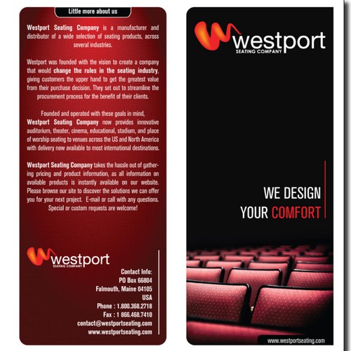 Tri-Fold Brochure for Up-Start Seating Company