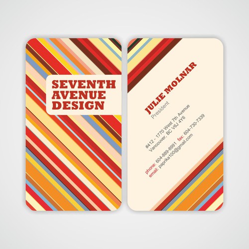 Business Card For Seventh Avenue Design