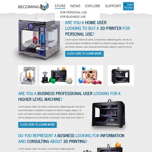 Becoming 3D needs a website design