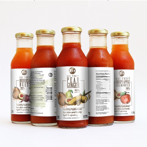 Gac Fruit Juice Label for X.O.I