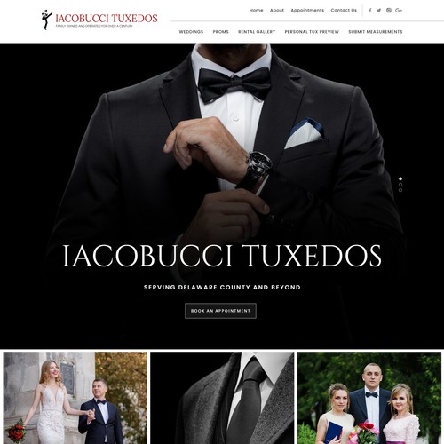 tuxedo webpage design