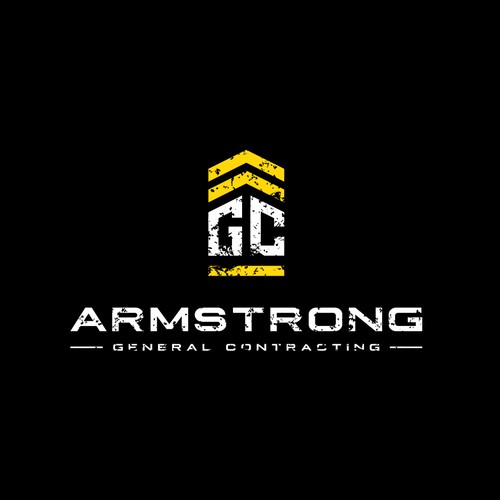 Create a rustic and capturing logo for Armstrong GC construction company.