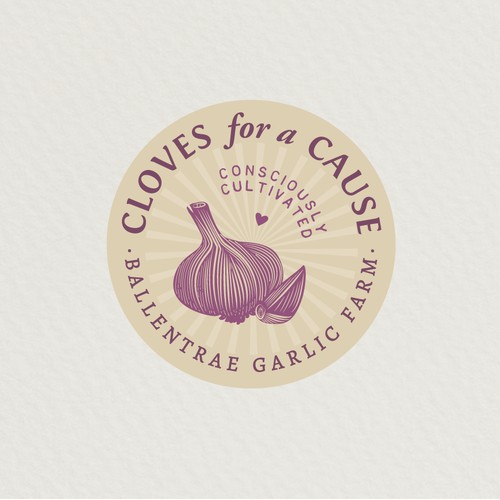 Create a vintage feel, yet elegant logo for a gourmet garlic growers charity program