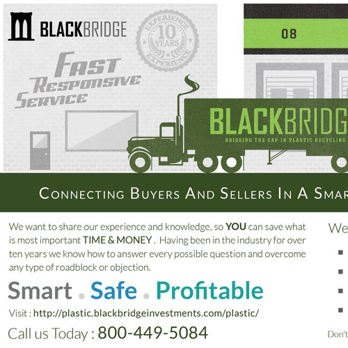Create an eye catching ad for forward thinking recycling company, BlackBridge Investments