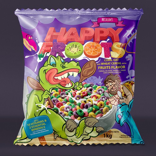Happy Froots Cereal package bag