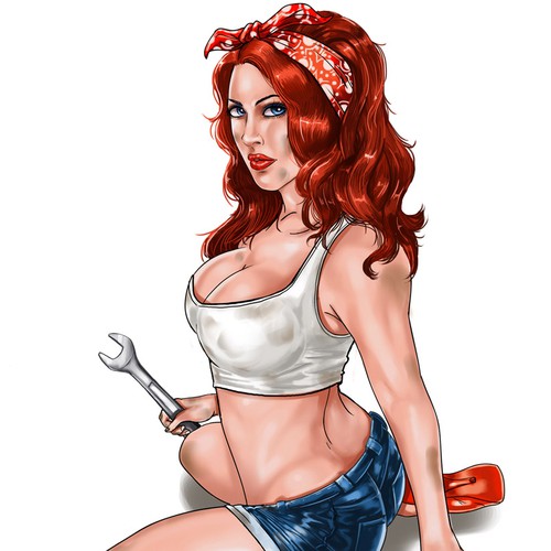 mechanic girl pinup