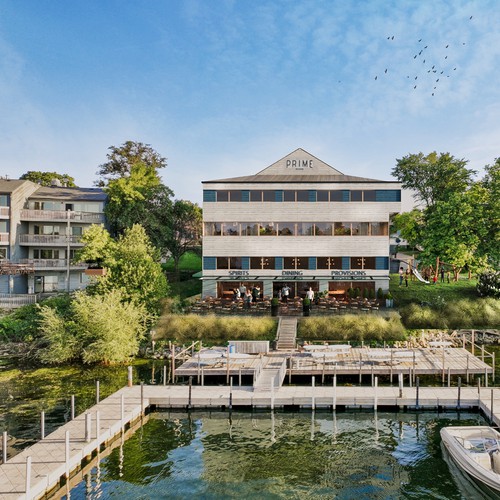 Design concept for the lake side restaurant facade