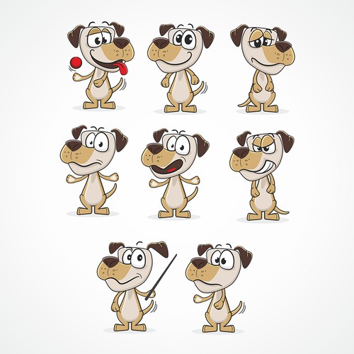 Friendly/cute dog (cartoon/comic style) for Health App
