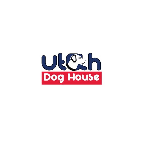 Simple logo for a Dog's products company in UTAH