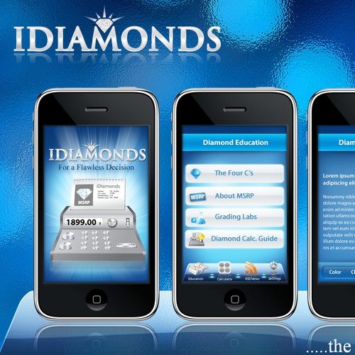 Logo & Design for an iPhone Application. iDiamonds.