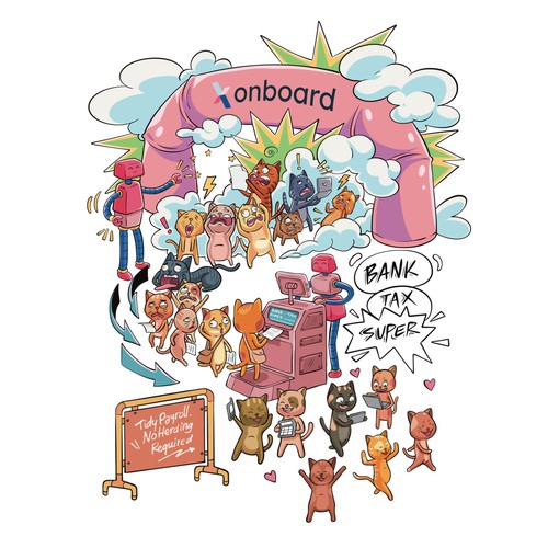 Funky illustration for Xonboard T-shirt