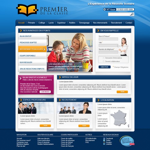 Premier de la classe needs a new website design