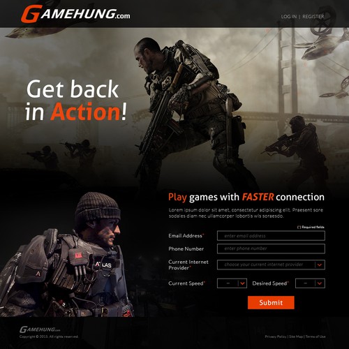 Online gamer Squeeze page