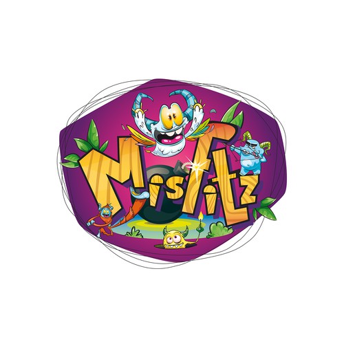 Crazy logo concept (complex design) for monster toys series.