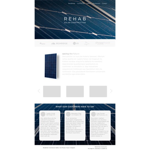 Rehab Solar Construction UI Design