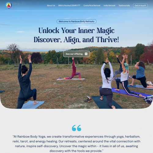 Landing Page For Body Retreat Center